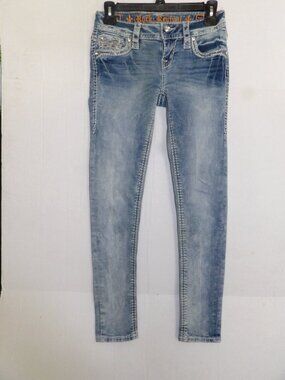 Rock  Revival Blue  Ankle Skinny Stretch Jeans Size 25